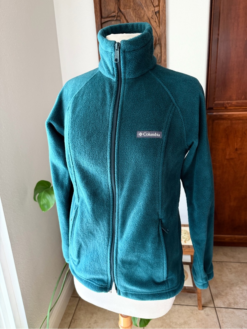 Columbia Teal Full Zip Fleece Jacket Size Small